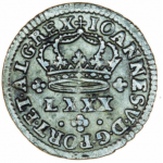 D. João V Tostão (100 Réis) n/d, florão entre cruzetas, prata